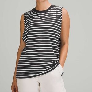 Lululemon all yours tank top yachtie stripe graphite grey and white